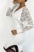Robe cache-coeur blanche irisé à manches ajourées. | 10,92 $ | OKKO MODE