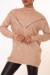 Vestido largo taupe con diseño en V de encaje | 10,08 € | OKKO MODE