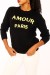 Sudadera negra cuello redondo con estampado AMOUR PARIS | 10,92 $ | OKKO MODE