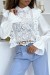 White Lace and Tulle Peter Pan Collar Blouse | $10.92 | OKKO MODE