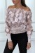 Haut rose col bateau avec taille élastique et motif satiné | 5,25 € | OKKO MODE
