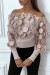 Haut rose col bateau avec taille élastique et motif satiné | 5,25 € | OKKO MODE