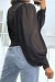 Schwarze Bluse mit Ballonärmeln aus Voile | 7,96 $ | OKKO MODE