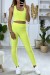 Conjunto legging y top amarillo push up | 7,94 £ | OKKO MODE