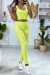 Conjunto legging y top amarillo push up | 7,94 £ | OKKO MODE