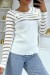 Pull blanc côtelé bi matière en haut et manches | 8,19 $ | OKKO MODE