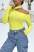 Haut jaune fluo à col asymétrique | 10,92 $ | OKKO MODE