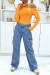 Blusa naranja cuello único | 10,92 $ | OKKO MODE