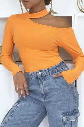 Blusa amarilla cuello asimétrico - Moda femenina | 10,92 $ | OKKO MODE