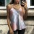 Satin Tanktop mit hübschem grauem Muster | 7,56 € | OKKO MODE