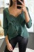 Blouse verte péplum à col et dos plongeant. | 5,69 $ | OKKO MODE