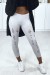 Legging corsaire gris matière brillante et extensible effilé à lavant | 1,14 $ | OKKO MODE