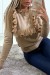 Pull camel à volant à lavant et larrière | 7,96 $ | OKKO MODE