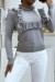 Gray Ruffle Front and Back Pull | $7.96 | OKKO MODE