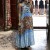 Longue robe plissé turquoise avec motif léopard | 26,63 $ | OKKO MODE