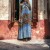 Longue robe plissé turquoise avec motif léopard | 26,63 $ | OKKO MODE