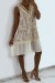 Robe dété beige à imprimé coloré et crochet style bohème | 8,19 $ | OKKO MODE