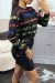 Black Viscose Sweater with Neon Writing | $5.69 | OKKO MODE