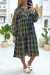 Robe verte motif écossais avec broderie | 5,69 $ | OKKO MODE