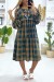 Robe verte motif écossais avec broderie | 5,69 $ | OKKO MODE