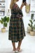 Robe verte motif écossais avec broderie | 5,69 $ | OKKO MODE