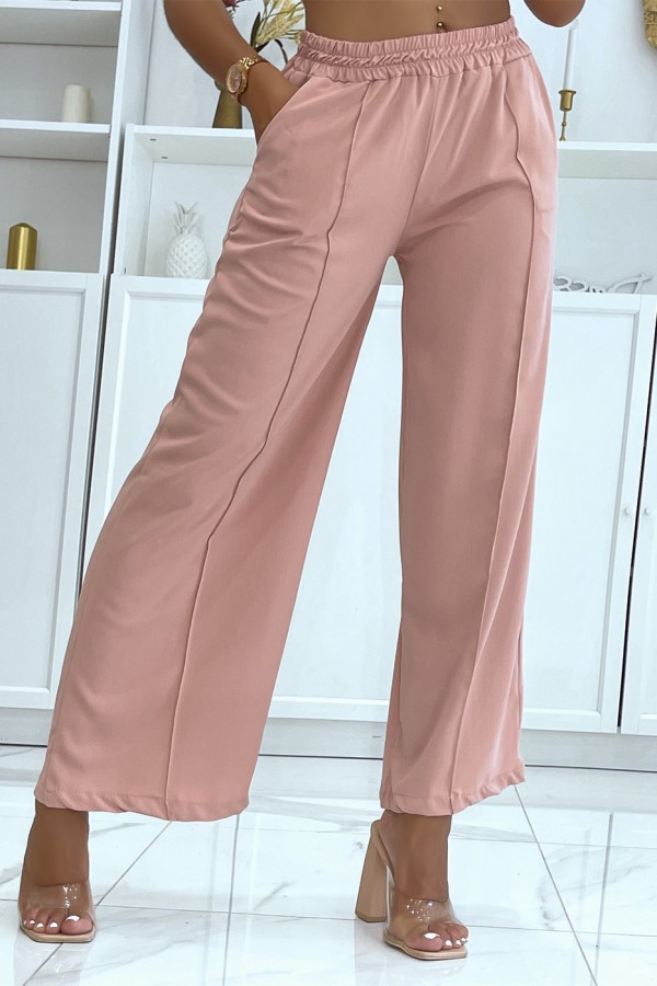 Pantalon palazzo rose léger et confortable - 2