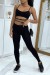 Conjunto ajustado negro con crop top y cordones | 13,65 $ | OKKO MODE