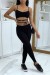 Conjunto ajustado negro con crop top y cordones | 13,65 $ | OKKO MODE