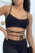 Conjunto ajustado negro con crop top y cordones | 13,65 $ | OKKO MODE