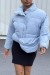 Doudoune bleu ajustable à la taille avec poches et sac  | 20,48 $ | OKKO MODE