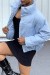 Doudoune bleu ajustable à la taille avec poches et sac  | 20,48 $ | OKKO MODE