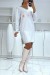 Robe pull grise en col V dans une matière très douce avec motif brodé | 6,30 € | OKKO MODE