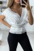 White Plisse and Ruffle Wrap Top | $5.69 | OKKO MODE