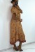 Mustard Yellow Short Sleeve Maxi Dress with Colorful Print | $8.19 | OKKO MODE