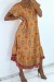 Mustard Yellow Short Sleeve Maxi Dress with Colorful Print | $8.19 | OKKO MODE