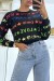 Pull court noir à inscription PARIS LOVE | 6,83 $ | OKKO MODE