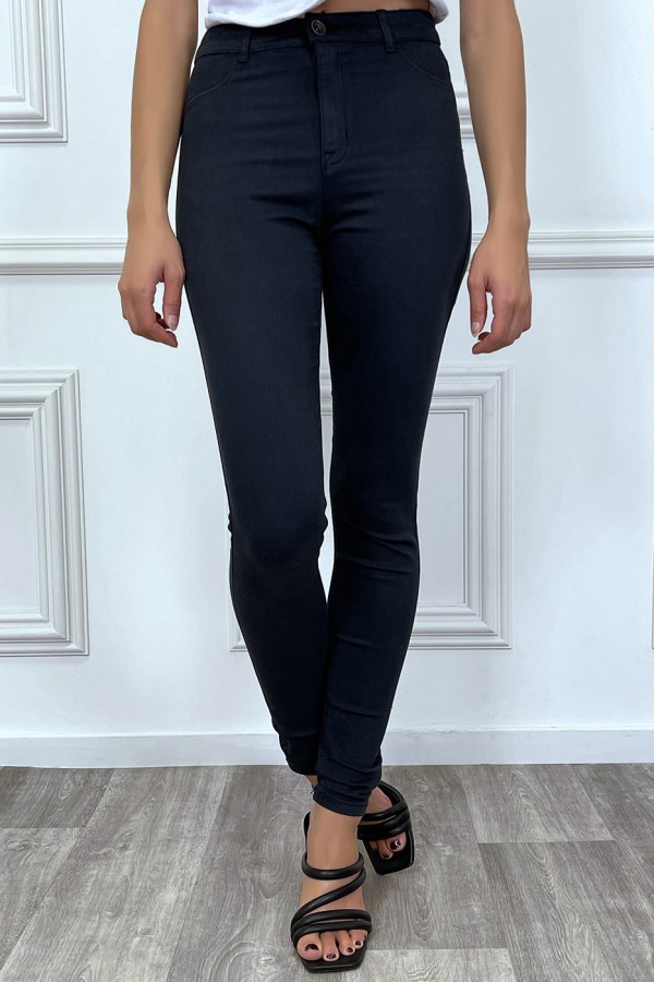 Jeans slim marine taille haute - 4