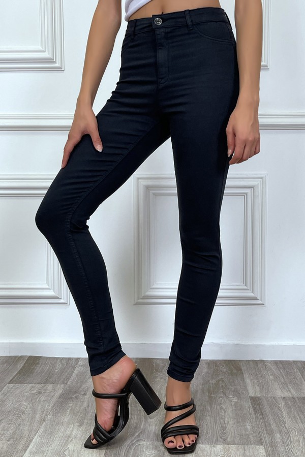 Jeans slim marine taille haute - 6