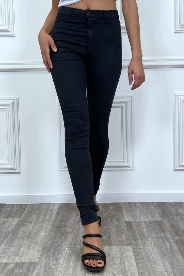 Jeans slim marine taille haute - 10