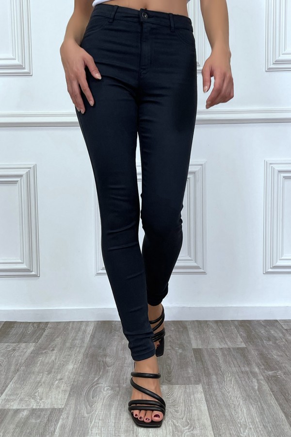 Jeans slim marine taille haute - 11