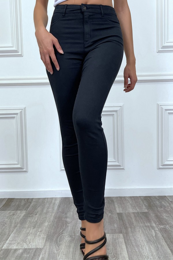 Jeans slim marine taille haute - 12