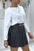 Stylish White Blouse with Gold Details | $6.83 | OKKO MODE