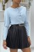 Women's Blue Button-Up Blouse with Gold Detailing | $6.83 | OKKO MODE