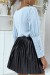 Women's Blue Button-Up Blouse with Gold Detailing | $6.83 | OKKO MODE