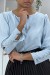 Women's Blue Button-Up Blouse with Gold Detailing | $6.83 | OKKO MODE
