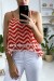 Regata zigzag vermelha e branca com babado - P | 3,41 $ | OKKO MODE
