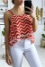 Regata zigzag vermelha e branca com babado - P | 3,41 $ | OKKO MODE