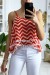 Regata zigzag vermelha e branca com babado - P | 3,41 $ | OKKO MODE