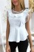 Blaue Bluse mit Volant und Tüll - Elegantes Damenoberteil in trendigem Design | 3,41 $ | OKKO MODE