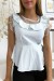 Blaue Bluse mit Volant und Tüll - Elegantes Damenoberteil in trendigem Design | 3,41 $ | OKKO MODE